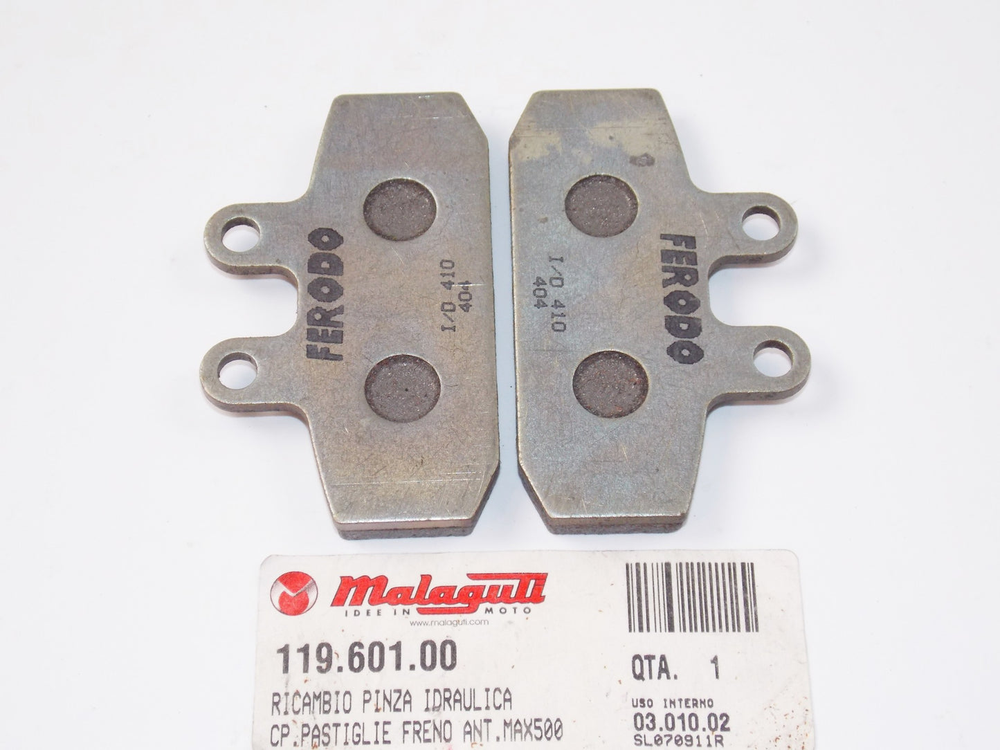 NOS OEM MALAGUTI MAX500 FRONT BRAKE PADS 119.601.00 - MotoRaider