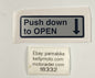 "PUSH DOWN TO OPEN" STICKER DECAL MARK SILVER 63x20mm VW VANAGON BUS DOOR LEVER - MotoRaider