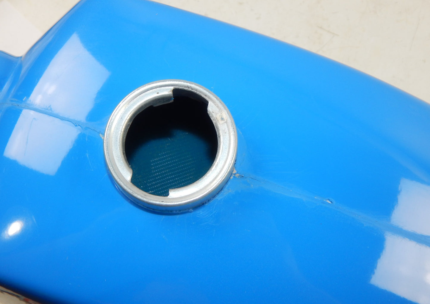 1971-1975 KTM PENTON GS 125 175 FIBERGLASS BLUE GAS TANK PETROL RESERVOIR + CAP - MotoRaider