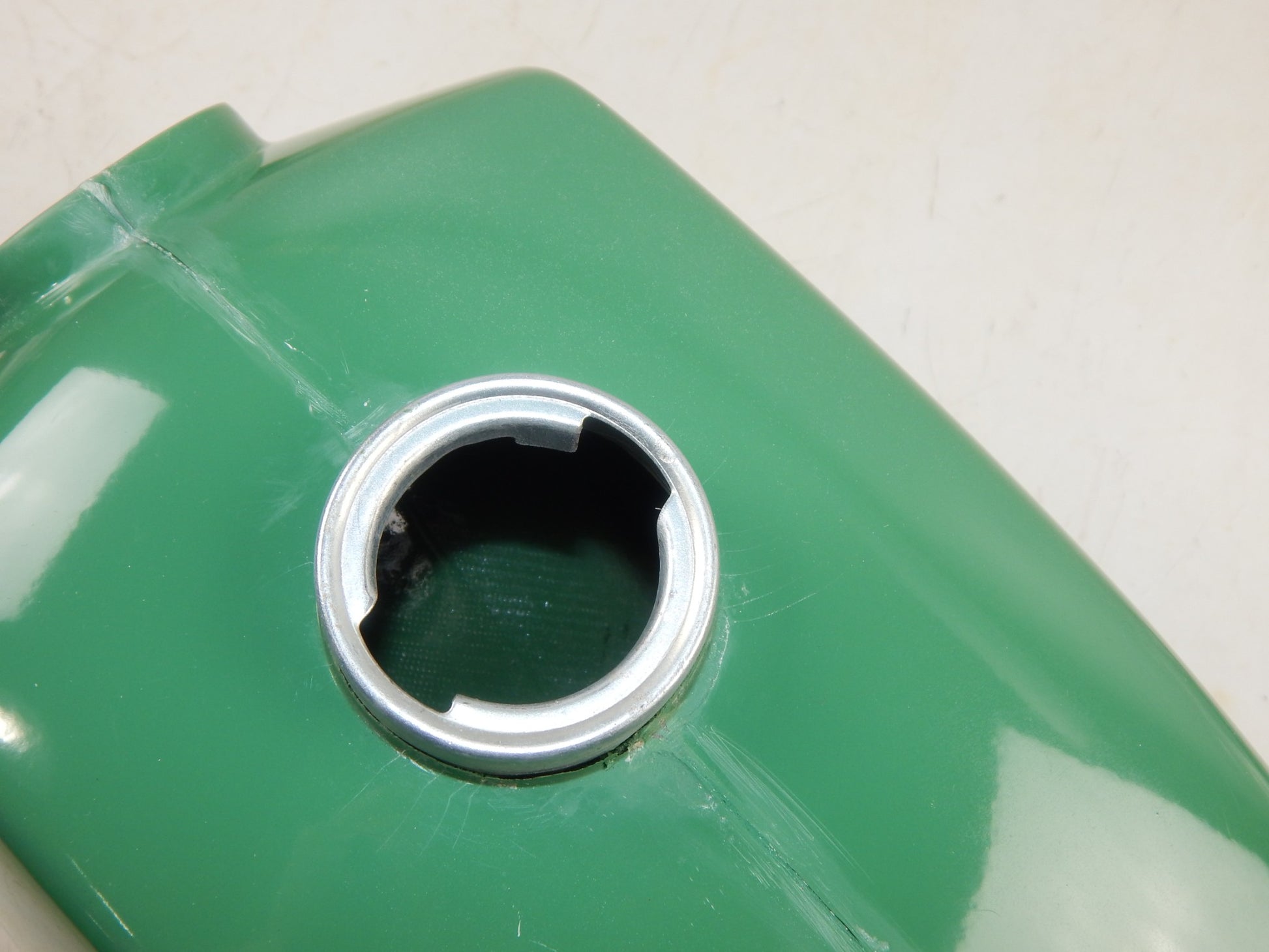 1971-1973 KTM PENTON GS 125 FIBERGLASS GREEN GAS TANK PETROL RESERVOIR + CAP - MotoRaider